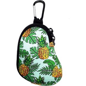 Neoprene Asthma Inhaler Holder, Protective Portable Travel Handy Holster, Lightweight Carrying Case with Carabiner Clip, Inhaler Not Included (Pineapple)
