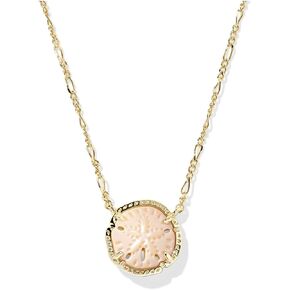 Kendra Scott, Womens, Sand Dollar Short Pendant Necklace, Gold Natural Mother Of Pearl, One Size