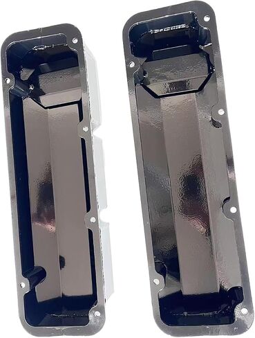 1 SET SHLPDFM Black Valve Covers W/Hole Fabricated Aluminum Tall Valve Covers Short Bolts 1/4 Billet Rail Compatible with Big Block Ford 429 460 in Saudi Arabia