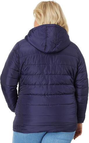U.S. POLO ASSN. Plus Size Chevron Cozy Faux Fur Lining Quilted Hooded Puffer with Side Panel in Saudi Arabia