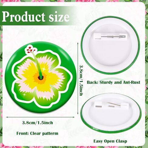 Howaf 32pcs Hibiscusus Pin Button Button Bulk Hawaiian Flower Pinback Butons for Summer Beach Party Facs Decoritions ، ALOHA Party Decoration Badge Hibiscus pin pin for close/backpack/hats/joles and more in Saudi Arabia