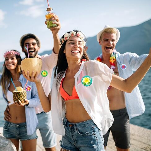 Howaf 32pcs Hibiscusus Pin Button Button Bulk Hawaiian Flower Pinback Butons for Summer Beach Party Facs Decoritions ، ALOHA Party Decoration Badge Hibiscus pin pin for close/backpack/hats/joles and more in Saudi Arabia