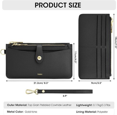 Kattee Wristlet Wallets for Women, RFID Blocking Wallet Women, Small Top Grain Leather Card Holder Phone Purse Clutch Bag in Saudi Arabia