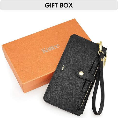 Kattee Wristlet Wallets for Women, RFID Blocking Wallet Women, Small Top Grain Leather Card Holder Phone Purse Clutch Bag in Saudi Arabia