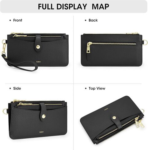 Kattee Wristlet Wallets for Women, RFID Blocking Wallet Women, Small Top Grain Leather Card Holder Phone Purse Clutch Bag in Saudi Arabia