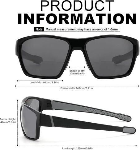 SKYFUEN Polarized Bifocal Reading Sunglasses Men, Light Build-In Sun Readers with Spring Hinge, Fishing/Driving in Saudi Arabia