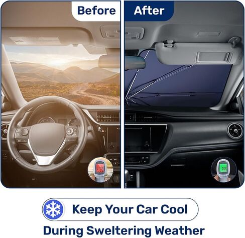Black Dragon Umbrella Sunshade for Car Windshield (57x31 Inches) with 360°Rotation Bendable Handle, Foldable Car Windshield Sunshade Umbrella for SUV Truck, Protector Blocks UV in Saudi Arabia