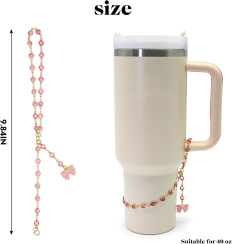 Tumbler Handle Bracelet with Bow Charm-Compatible for Stanley 40oz Cute Gifts for Best Friend Girlfriend Sister-Unique Friendship Gift in Saudi Arabia