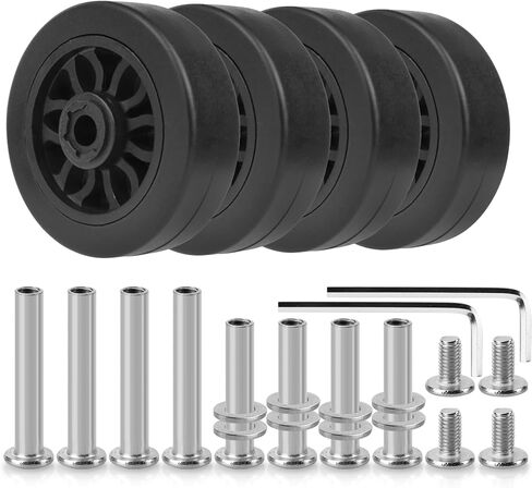 Domiella 4pcs عجلات استبدال الأمتعة ، OD 50mm 360 عجلات دوارة الدوار ، مجموعة إصلاح عجلات العربة المطاطية المقاومة للارتداء ، PF30 in Kuwait