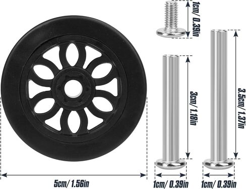 Domiella 4pcs عجلات استبدال الأمتعة ، OD 50mm 360 عجلات دوارة الدوار ، مجموعة إصلاح عجلات العربة المطاطية المقاومة للارتداء ، PF30 in Kuwait