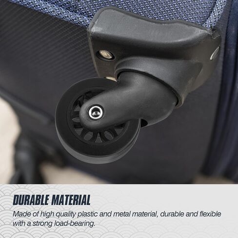 Domiella 4pcs عجلات استبدال الأمتعة ، OD 50mm 360 عجلات دوارة الدوار ، مجموعة إصلاح عجلات العربة المطاطية المقاومة للارتداء ، PF30 in Kuwait