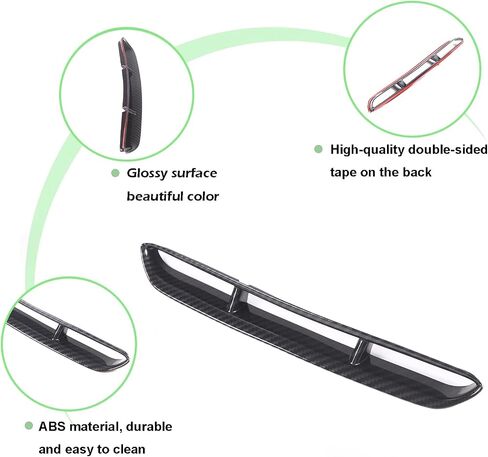 PIUGILH Front Hood Scoop Molding Bezel Compatible with Corvette C6 Z06 ZR1 2005-2013, Air Flow Intake Scoop Cover Hood Vent Grille (Carbon Fibre Pattern) in Saudi Arabia