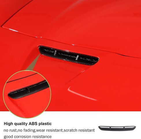 PIUGILH Front Hood Scoop Molding Bezel Compatible with Corvette C6 Z06 ZR1 2005-2013, Air Flow Intake Scoop Cover Hood Vent Grille (Carbon Fibre Pattern) in Saudi Arabia