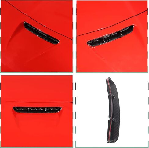 PIUGILH Front Hood Scoop Molding Bezel Compatible with Corvette C6 Z06 ZR1 2005-2013, Air Flow Intake Scoop Cover Hood Vent Grille (Carbon Fibre Pattern) in Saudi Arabia