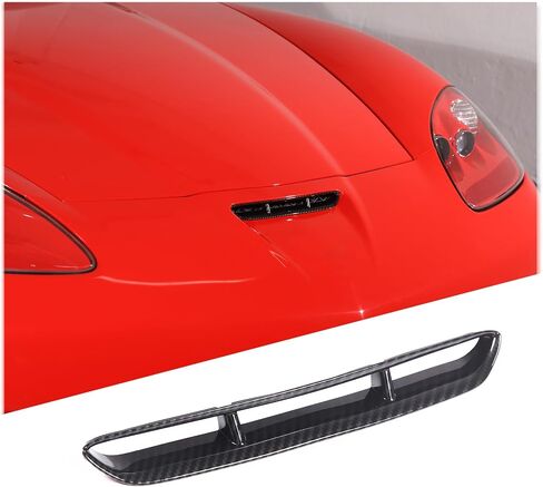 فتحات السيارة المغطاة بالسيارة متوافقة مع Corvette C6 Stingray 2005-2013 ABS Hood Scoop Body Kit محرك هود هود منفذ الهواء تغطية حماية تغطية C6 (Sports Red) in Saudi Arabia