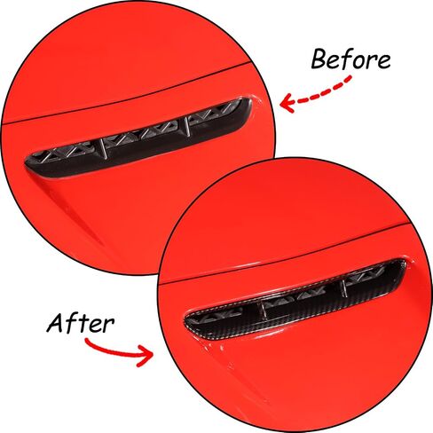 فتحات السيارة المغطاة بالسيارة متوافقة مع Corvette C6 Stingray 2005-2013 ABS Hood Scoop Body Kit محرك هود هود منفذ الهواء تغطية حماية تغطية C6 (Sports Red) in Saudi Arabia
