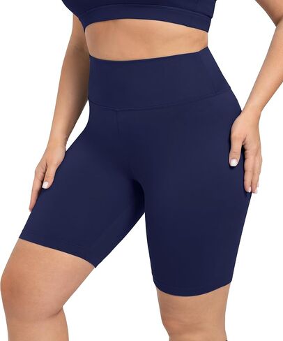 شورتات راكب الدراجة النارية في فالاندي زائد للنساء - شورت اليوغا الناعمة ذات 8 بوصة (XL -5XL) in Kuwait