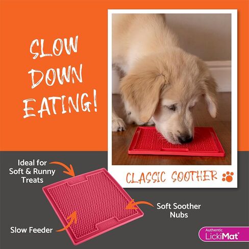 LickiMat Classic Buddy Slow Feeder for Dogs Lick Mat Boredom Anxiety Reducer Perfect for Food Treats Yogurt Liquid Food Peanut Butter Fun Alternative to a Slow Feed Dog Bowl, Green in Saudi Arabia