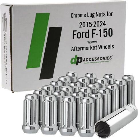 DPAccessories Lug Nuts Compatible with 2015-2024 Ford F-150 | Black Spline Style | Aftermarket Aluminum Wheels Only | Set of 24 Wheel Nuts & 1 Tool | DF152A-BK/024 in Saudi Arabia