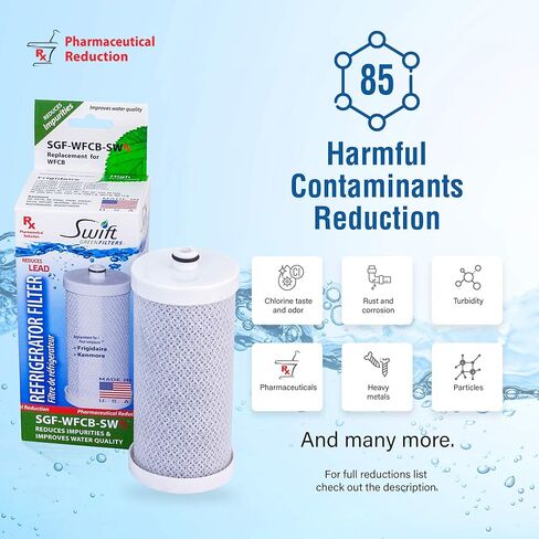 فلتر مياه من Swift Pharmaceutical (SGF Rx) SGF-WF1CB Rx Frigidaire WF1CB متوافق مع فلتر مياه ثلاجة in Kuwait