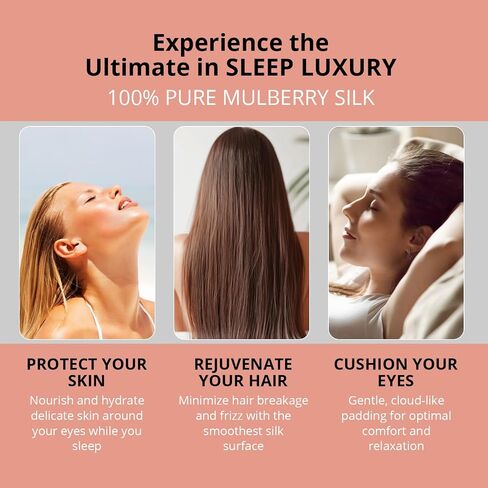 Better zzZ 100% Pure Mulberry Silk Luxurious Sleep Mask with Adjustable Band and Silk Pouch – Ideal for Home & Travel - (Black) in Saudi Arabia