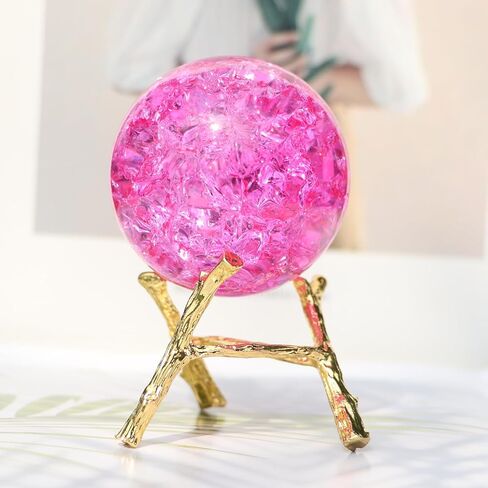 50mm Crystal Ice Cracked Balls with Metal Branches Base Paperweight K9 Glass Decorative Ball Decor for Home Table Room Office Wedding Ornaments in Kuwait
