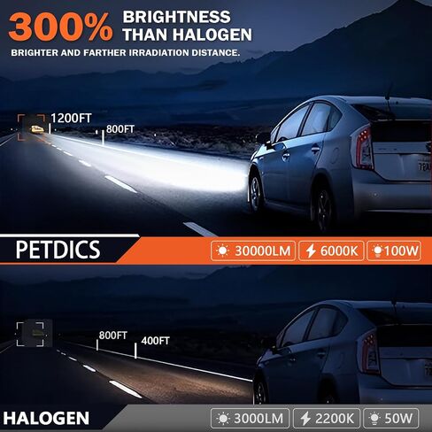 Compatible For Freightliner Cascadia 2008-2017 Bulbs, H11 High Beam + H11 Low Beam + H11 Fog Light Bulbs Combo,300% Brightness 6500K 30000LM, Plug and Play, IP68 Pack of 6 in Saudi Arabia