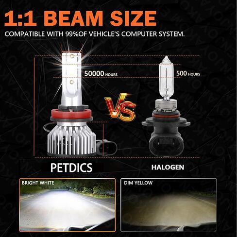 Compatible For Freightliner Cascadia 2008-2017 Bulbs, H11 High Beam + H11 Low Beam + H11 Fog Light Bulbs Combo,300% Brightness 6500K 30000LM, Plug and Play, IP68 Pack of 6 in Saudi Arabia