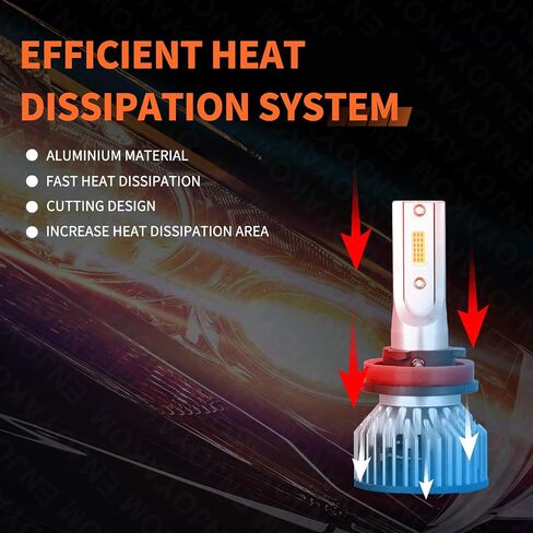 Compatible For Freightliner Cascadia 2008-2017 Bulbs, H11 High Beam + H11 Low Beam + H11 Fog Light Bulbs Combo,300% Brightness 6500K 30000LM, Plug and Play, IP68 Pack of 6 in Saudi Arabia