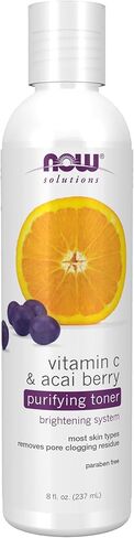 NOW Solutions, Vitamin C and Acai Berry Purifying Toner, Brightening System, Removes Pore-Clogging Residue, 8 Fl Oz (Pack of 1) in Saudi Arabia
