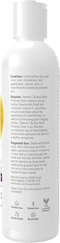 NOW Solutions, Vitamin C and Acai Berry Purifying Toner, Brightening System, Removes Pore-Clogging Residue, 8 Fl Oz (Pack of 1) in Saudi Arabia