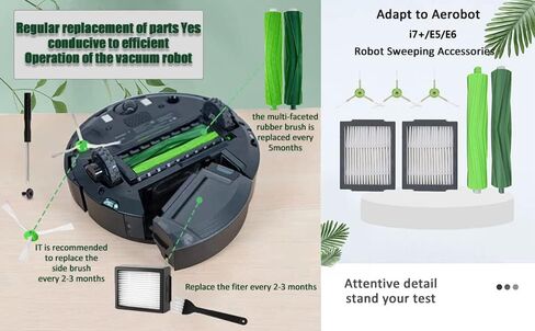 Creatchy Accessory for Irobot Roomba 600 610 620 650 Series Vacuum Cleaner Replacement Part Kit - Includes 3 Pack Filter, Side Brush, and 1 Pack Bristle Brush in Saudi Arabia