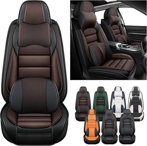 مجموعة كاملة لأغطية مقعد Hyundai Tucson 2004-2025 ، واقي مقعد السيارة المقاوم للماء نابا ، وغطاء مقعد مضاد للانزلاق ومريح (رمادي وأبيض) in Kuwait