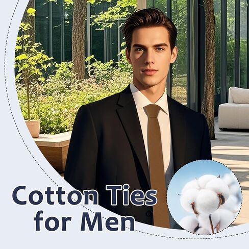 Ties for Men Skinny Mens Tie, Solid Color Cotton Neck Ties Mens for Wedding Business Casual Party in Saudi Arabia