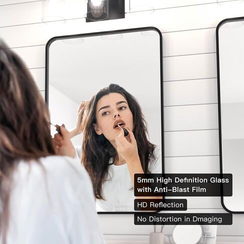 SYATO 2-Pack Black Bathroom Mirrors 24x36 Inch Black Frame Mirror for Bathroom, Bathroom Vanity Mirror for Over Sink, Black Rectangle Mirror for Wall, Anti-Rust Vanity Mirror in Saudi Arabia