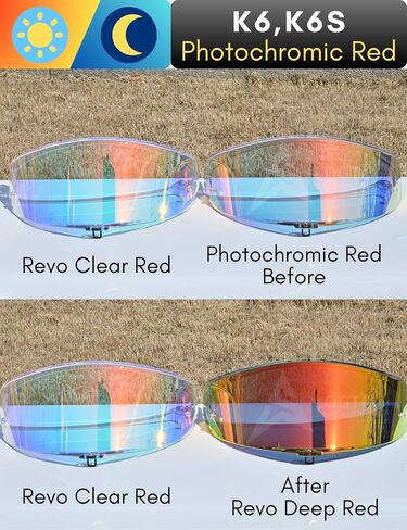 Photochromic Visor Compatible With K1S,K1,K5,K5S,K3SV Helmet Transition Face Shield (K1,K3SV,K5,K5S Clear To Smoke) in Saudi Arabia