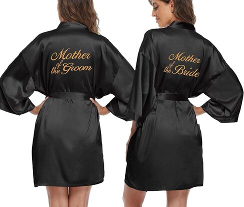 Wedding Robe 2sets Silky Bridesmaid Mother of The Bride Groom Robes Wedding Day Bathrobe Getting Ready in Saudi Arabia