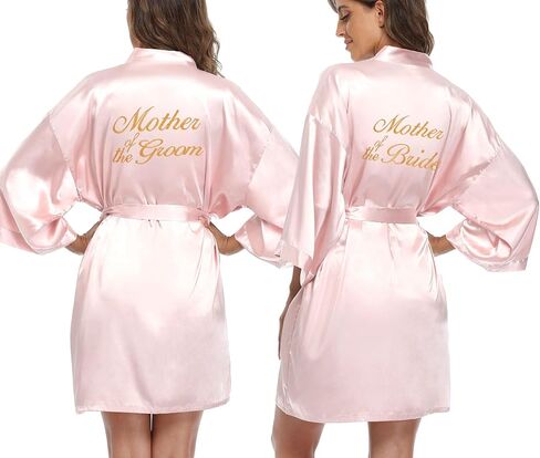 Wedding Robe 2sets Silky Bridesmaid Mother of The Bride Groom Robes Wedding Day Bathrobe Getting Ready in Saudi Arabia