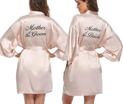 Wedding Robe 2sets Silky Bridesmaid Mother of The Bride Groom Robes Wedding Day Bathrobe Getting Ready in Saudi Arabia