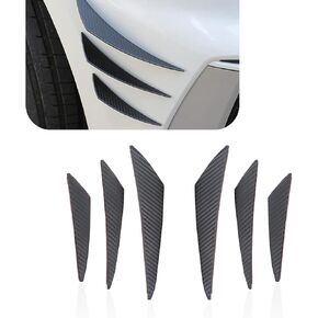 6 PCS Car Spoiler Canard Kit, Front Bumper Lip Splitter Body Anti-Collision Diffuser, Exterior Soft Rubber Decorative Vehicle Sticker Accessories, Suitable for Most Models (Gloss Black)