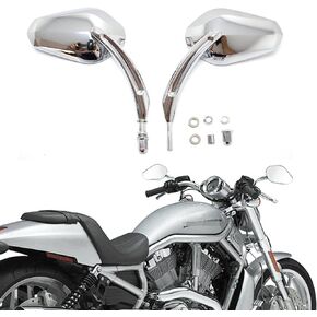 8mm Black Motorcycle Aluminum Side Mirrors for Sportster XL 883 1200 Road King V-Rod Street Glide Electra Glide Dyna Softail 1990-2018