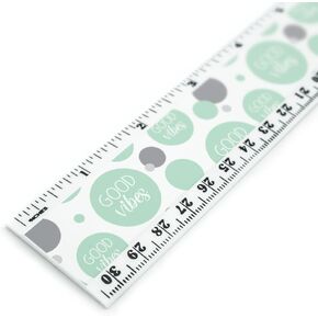 Good Vibes Mint Green Vibe Happy Kind 12 Inch Standard and Metric Plastic Ruler