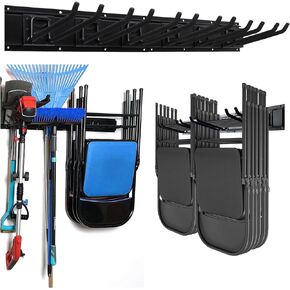 Folding Table and Chair Cart,Two Tier Folding Chair and Table Storage Rack with 800LBS Capacity for 84 Folding Chairs Heavy Metal Folding Chair Holder Rack with Rubber Locking Wheels,Straps and Cover