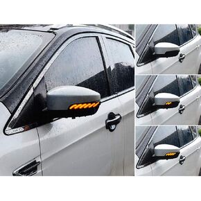 ruihe Smoked Lens Dynamic Sequential Blink LED Side Mirror Turn Signal Light Strip Assembly Compatible With Fit for Ford Focus 2012-2018 MK3 RS ST