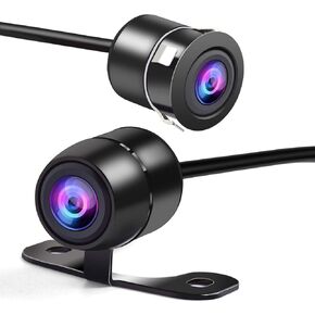 Waterproof IP68 Backup Reverse Camera Car Rear View Night Vision Camera Universal Color CMOS Back up Parking HD Front View Camera 2 Installation Options- Mirror Image/Guidelines Switching