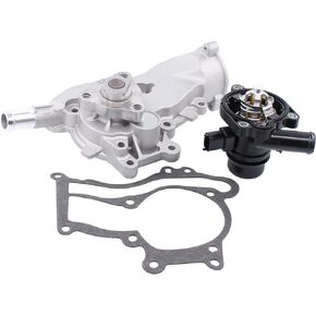 NewYall Engine Water Pump and Upper Thermostat Housing with Gasket Kit