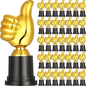 Nuogo Plastic Gold Trophy Awards 5 Inch High Thumbs up Trophies Funny Trophy Office Rewards for Sports School Classroom Students