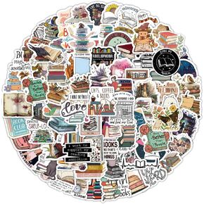 150PCS Retro Book Stickers for Kindle,Bookish Stickers for Water Bottles Laptop Phone Scrapbook Journaling,Waterproof Vinyl Reading Stickers Gift for Kids Teens Adults Readers
