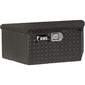 UWS EC20422 34-Inch Gloss Black Heavy-Wall Aluminum Trailer Tongue Tool Box with Low Profile, RigidCore Lid