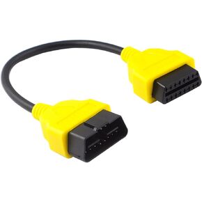 1ft Feet 30cm 12" OBD II OBD2 16 Pin Male to Female Extension Cable Car Diagnostic Extender Cord Adapter Black